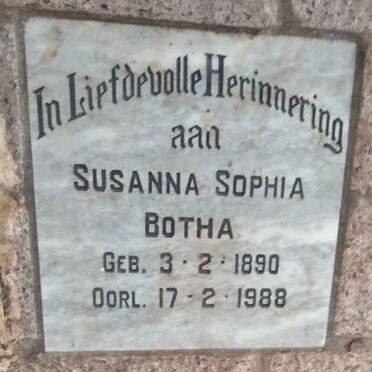 BOTHA Susanna Sophia 1890-1988