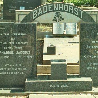 BADENHORST Gerhardus Jakobus 1900-1969 &amp; Johanna Catharina Classina 1907-1994