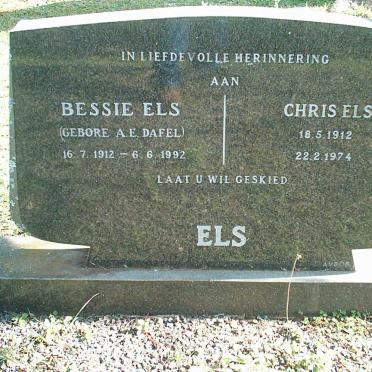ELS Chris 1912-1974 &amp; Bessie DAFEL 1912-1992