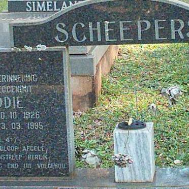 SCHEEPERS Freddie 1926-1995 &amp;  Annie OOSTHUIZEN 1930-1997