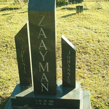 ZAAYMAN Theunis Johannes 1955-1995