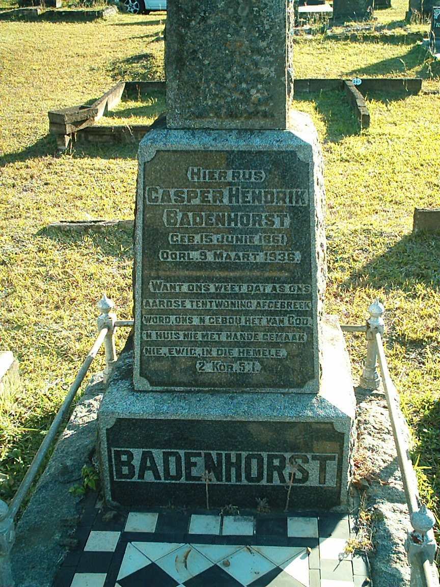 BADENHORST Casper Hendrik 1861-1936