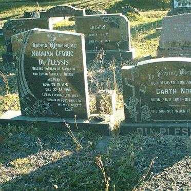 PLESSIS  Norman Cedric DU 1925-1990 :: DU PLESSIS Garth Norman 1963-1980