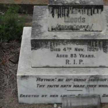 WOODS Emilie Harrington nee COOKE 1845-1928