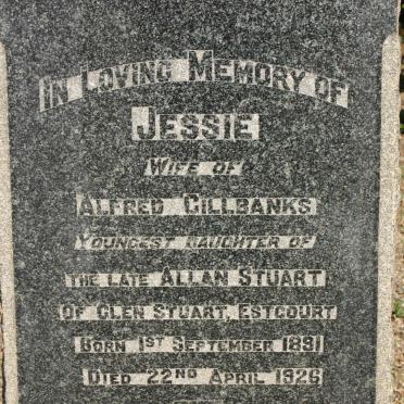 GILLBANKS Jessie Kemp nee STUART 1891-1926