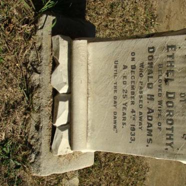 ADAMS Ethel Dorothy -1933