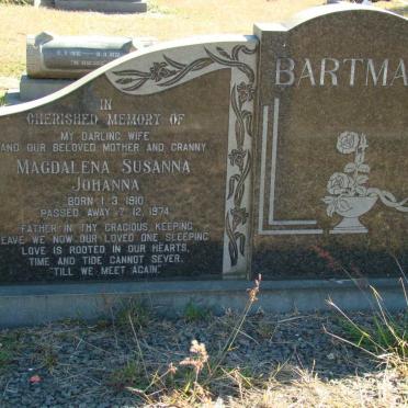 BARTMAN Magdalena Susanna Johanna 1910-1974