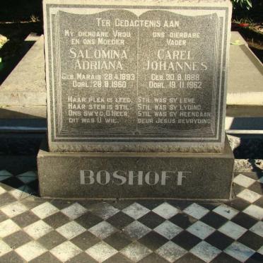 BOSHOFF Carel Johannes 1888-1962 &amp; Salomina Adriana MARAIS 1893-1960