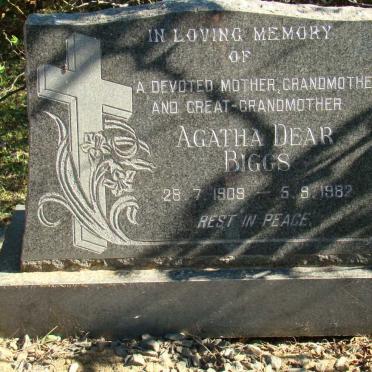 BIGGS Francis Ronald Forbes 1903-1961 &amp; Agatha Dear 1909-1982