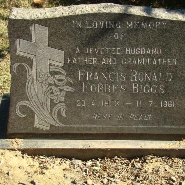 BIGGS Francis Ronald Forbes 1903-1961