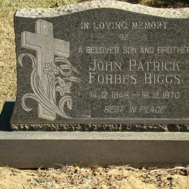 BIGGS John Patrick Forbes 1948-1970