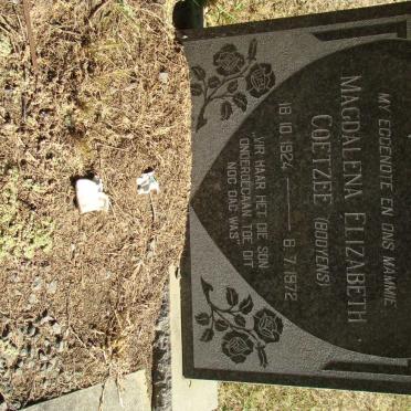 COETZEE Magdalena Elizabeth nee BOOYENS 1924-1972