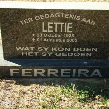 FERREIRA Lettie 1928-2005