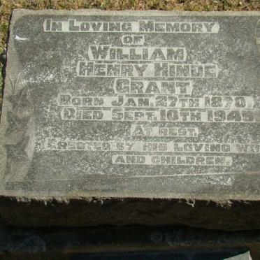 GRANT William Henry Hinde 1870-1945