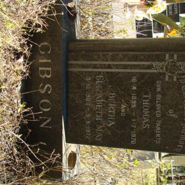 GIBSON Thomas 1895-1970 &amp; Bertha Elizabeth May 1900-1972