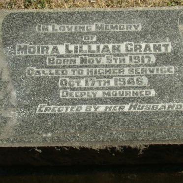 GRANT Moira Lillian 1917-1946