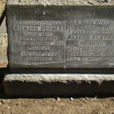 HORNER Richard 1866-1957 &amp; Alieda Aletta 1868-1939
