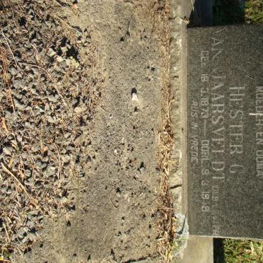 JAARSVELDT Hester G., van nee LOTTER 1873-1919