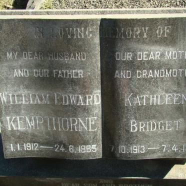 KEMPTHORNE William Edward 1912-1965 &amp; Kathleen Bridget 1913-1996