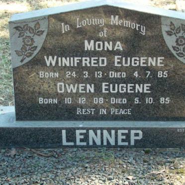 LENNEP Owen Eugene 1908-1985 &amp; Mona Winifred Eugene 1913-1985