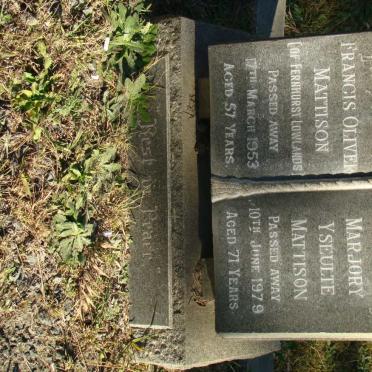 MATTISON Francis Oliver -1953 &amp; Marjory Yseulte -1979