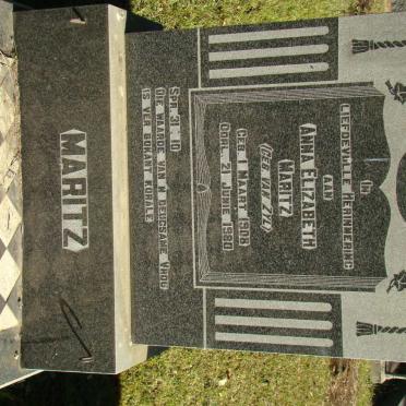 MARITZ Anna Elizabeth nee VAN ZYL 1908-1980