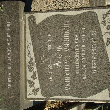 McPEAK Hendrina Catharina 1892-1971