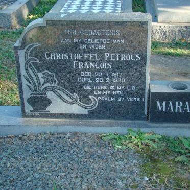 MARAIS Christoffel Petrous Francois 1917-1970
