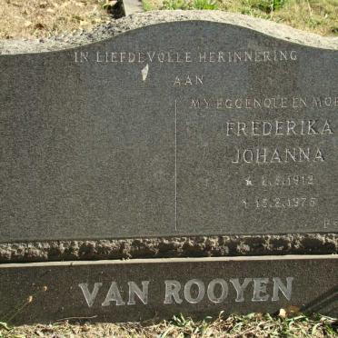 ROOYEN Frederika Johanna, van 1912-1975