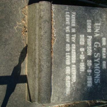 SYMONS Una G. nee PHIPSON 1888-1961