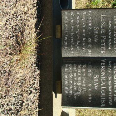 SHAW Leslie Peter 1912-1967 &amp; Veronica Louisa 1915-1993