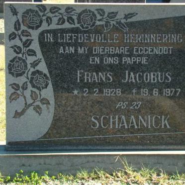 SCHAANICK Frans Jacobus 1928-1977