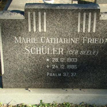SCHULER Marie Catharine Frieda nee SEELE 1903-1985