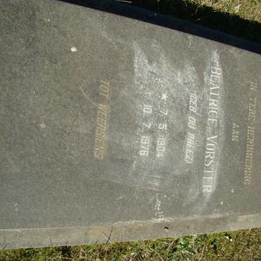VORSTER Beatrice nee DU PREEZ 1904-1976