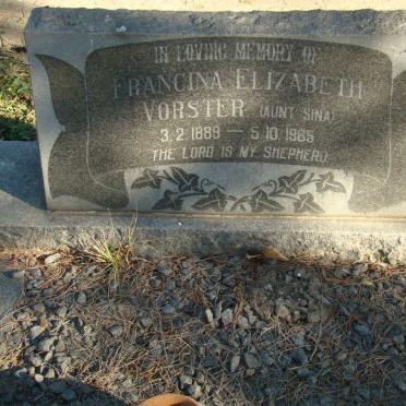 VORSTER Francina Elizabeth 1889-1965