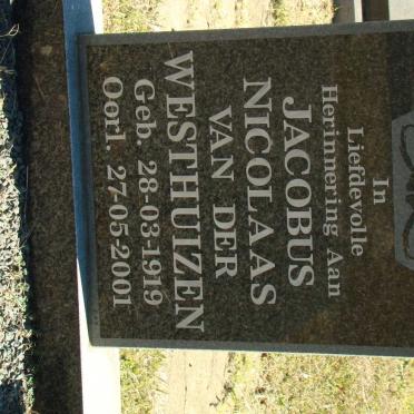 WESTHUIZEN Jacobus Nicolaas, van der 1919-2001