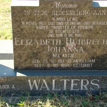 WALTERS Elizabeth Huibrecht Johanna nee KOTZE 1917-1994