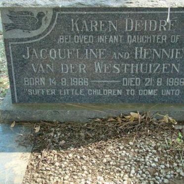 WESTHUIZEN Karen Deidre, van der 1966-1966