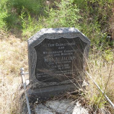 JACOBS M.D.A. nee PRETORIUS 1916-1960