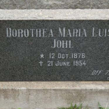 JOHL Dorothea Maria Luise 1876-1954