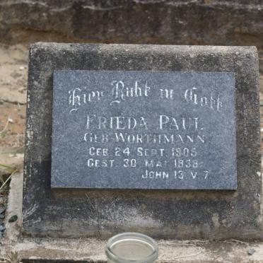 PAUL Frieda nee WORTHMANN 1905-1938