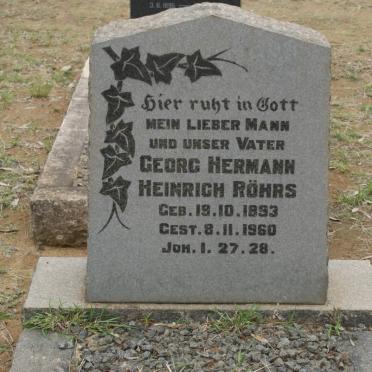 ROHRS Georg Hermann Heinrich 1893-1960