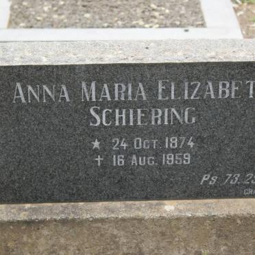 SCHIERING Anna Maria Elizabeth 1874-1959
