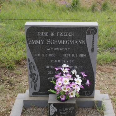 SCHWEGMANN Emmy nee DRIEMEYER 1898-1984