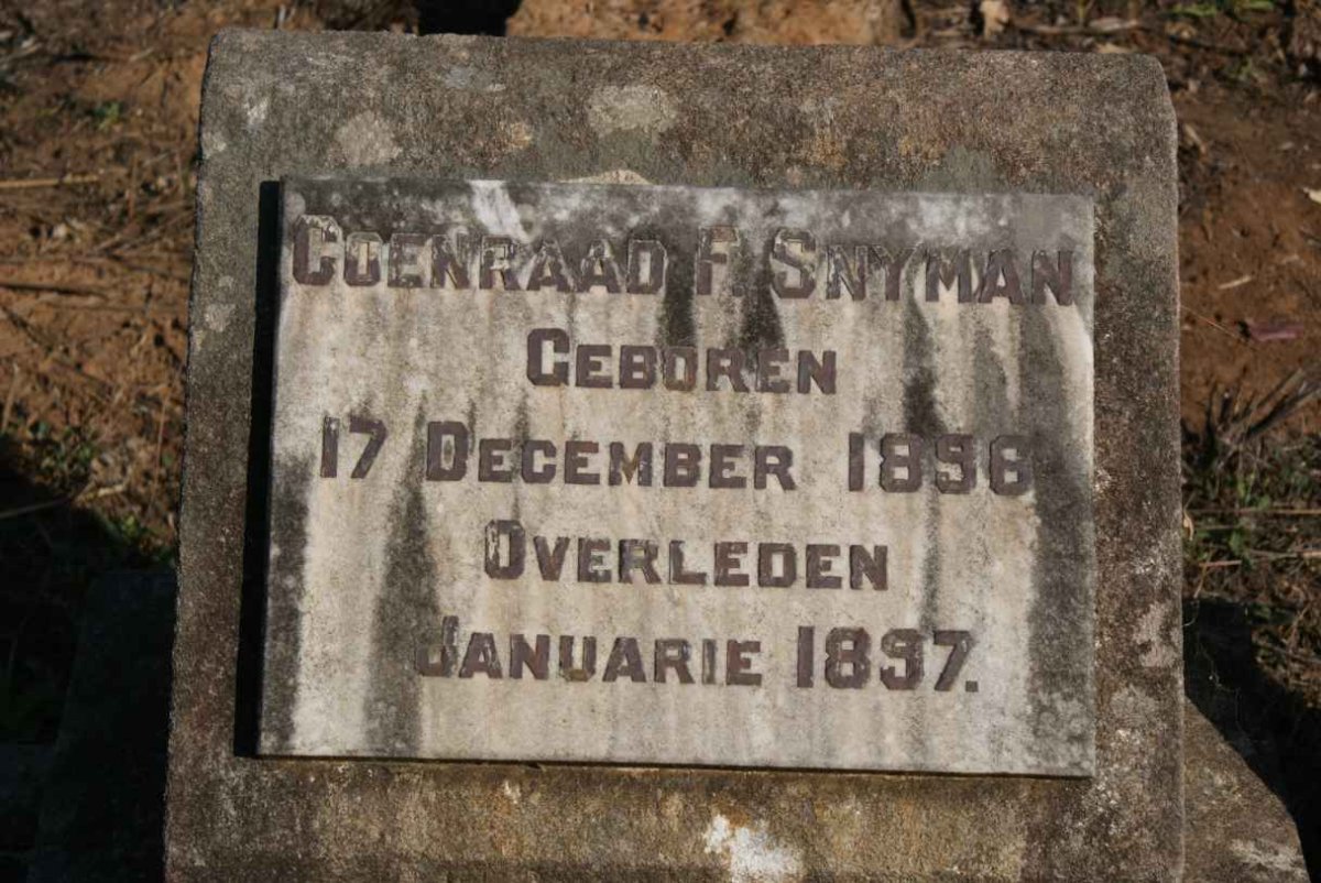 SNYMAN Coenraad F. 1896-1897