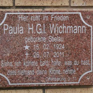 WICHMANN Paula H.G.I. nee STIELAU 1924-2011