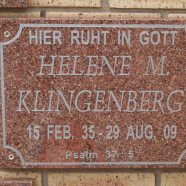 KLINGENBERG Helene M. 1935-2009