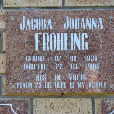 FROHLING Jacoba Johanna 1930-2006