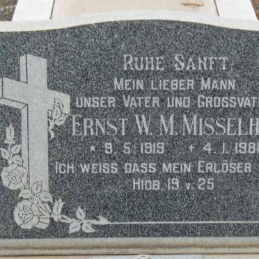 MISSELHORN Ernst W.M. 1919-1981