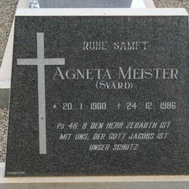 MEISTER Agneta nee SVÄRD 1900-1986